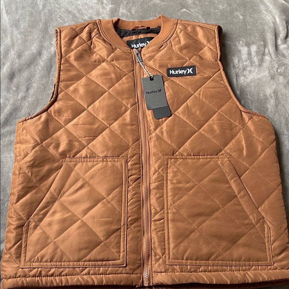 Hurley Quilted Tan/Brown Sleeveless Vest